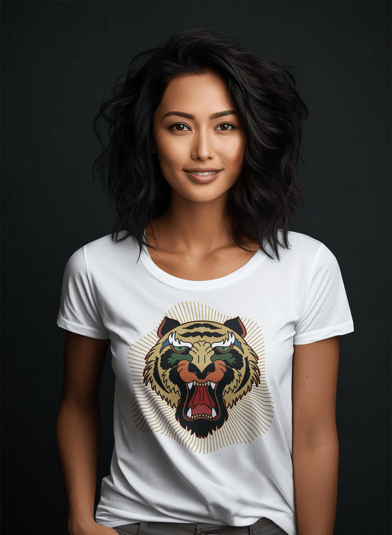 T-shirt TSF Tiger Gold - White - BEST LUXURY STYLE AND ITALIAN CULTURE