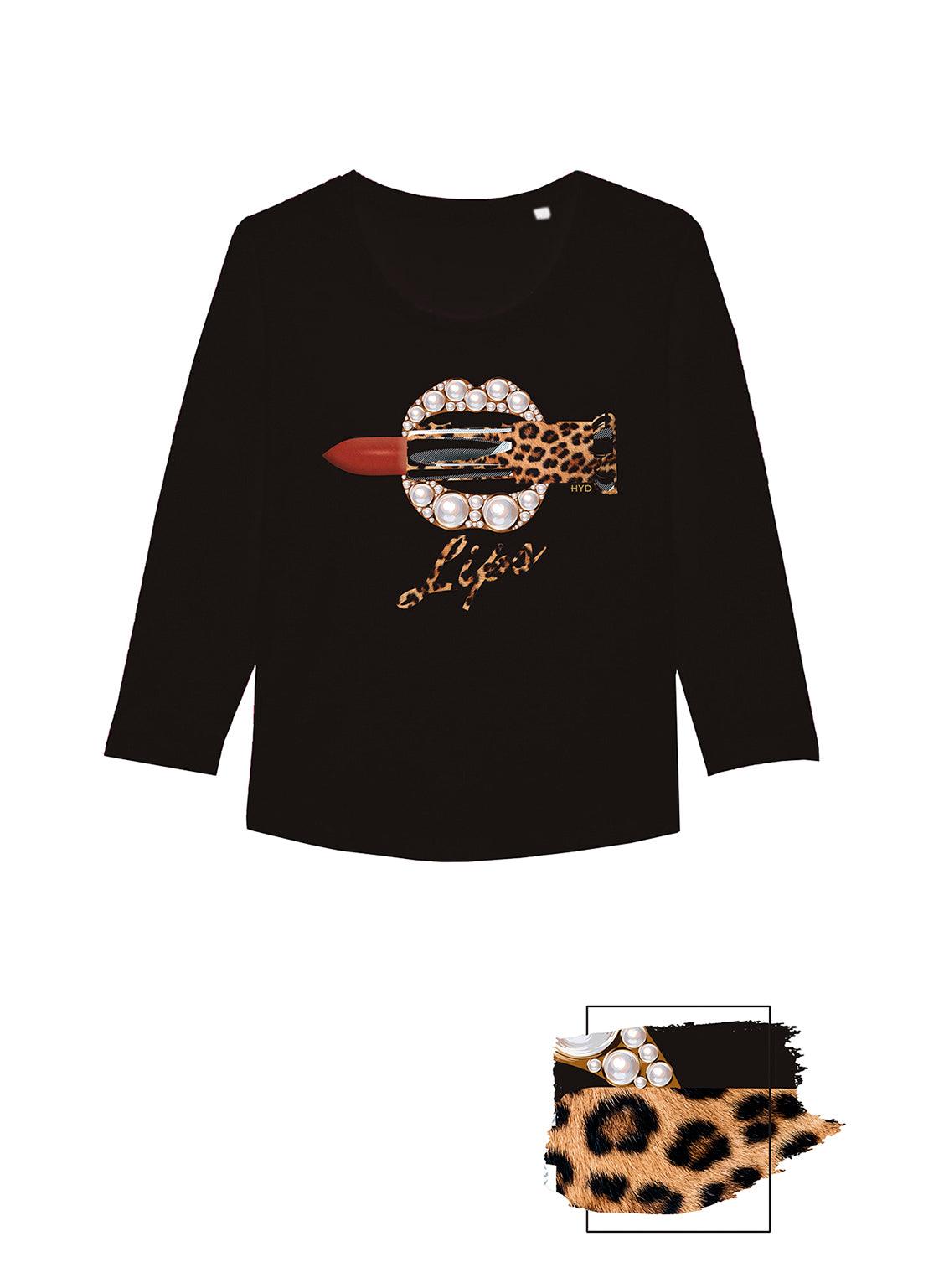 T-shirt TSW Lips W Black - BEST LUXURY STYLE AND ITALIAN CULTURE