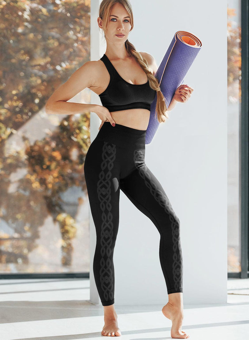 Legging VISION BLACK TRANSFER Black - BEST LUXURY STYLE AND ITALIAN CULTURE